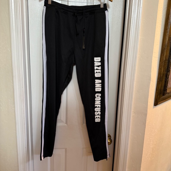 Detache Labs Men Dazed and Confused Black/White Drawstring Track Pants SZ 29 - Picture 2 of 13
